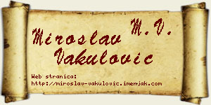 Miroslav Vakulović vizit kartica